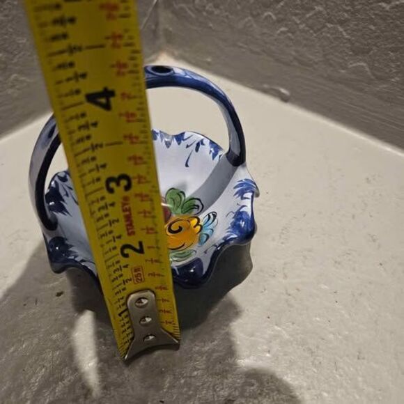 Ceramic Basket Pottery Vestal Alcobaca Portugal 5" x 4" - Picture 4 of 6